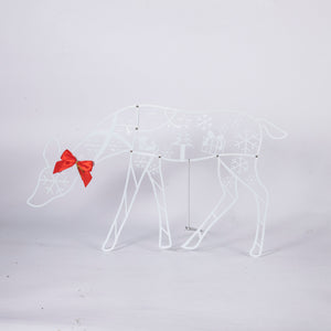 White Glitter Reindeer Christmas Light