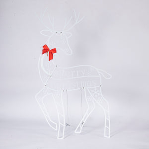 White Glitter Reindeer Christmas Light