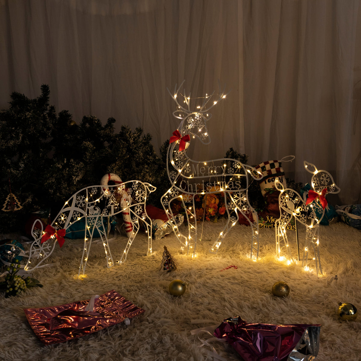 White Glitter Reindeer Christmas Light – hayformas