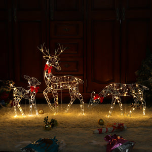 White Glitter Reindeer Christmas Light